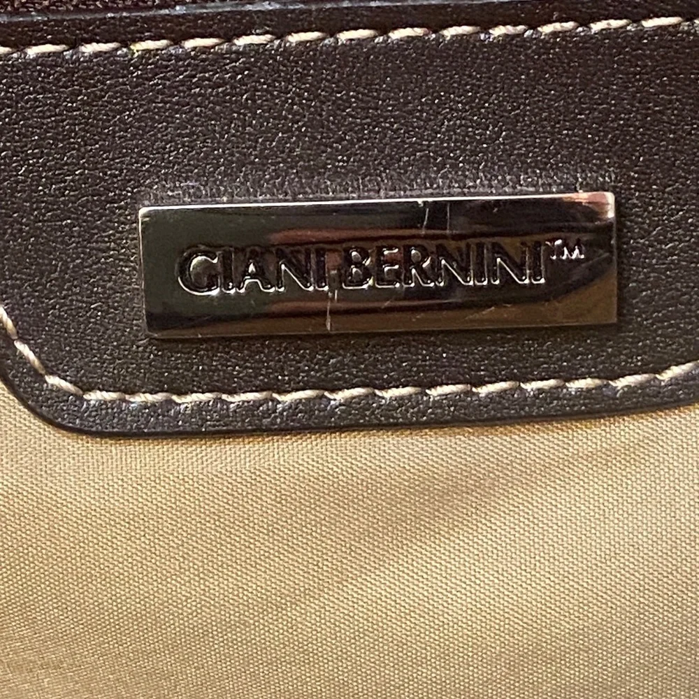 Giani Bernini Brown Shoulder Bag with Cream Accents